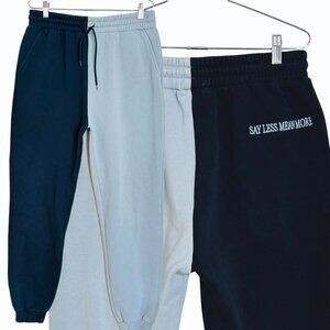 The Mayfair‎ Group Womens Jogger Sweatpants Size XXL Say Less Mean More Split